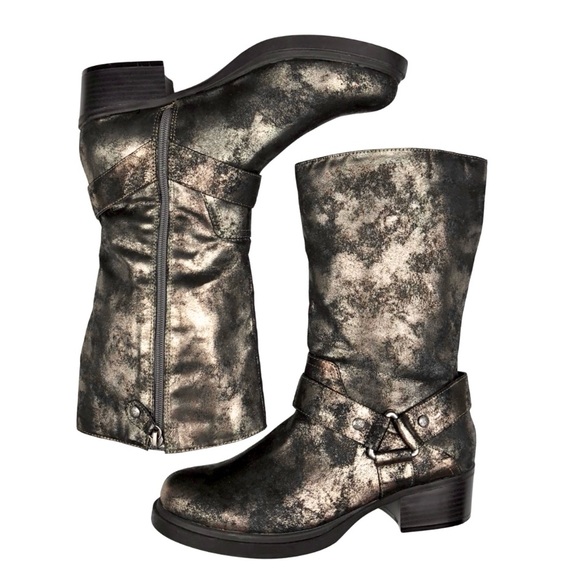 Simply Vera Metallic Mid Calf Moto Boots - Picture 7 of 11